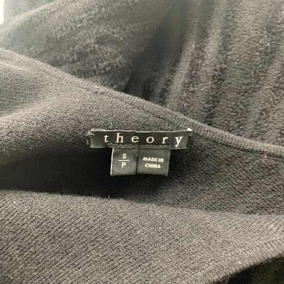 Theory Womens Shirt Dress Black S Codris B Velveen Short Sleeve Round Neck - Picture 3 of 9